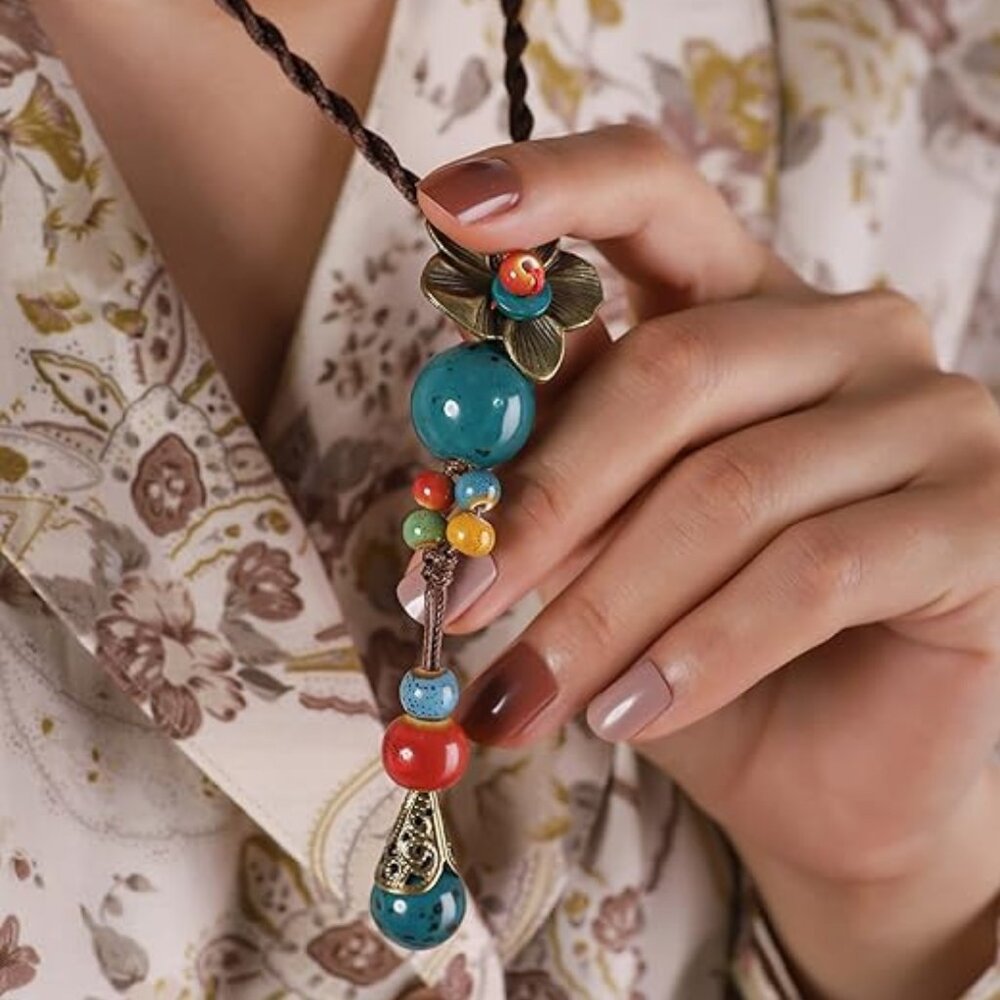 NEW! Bohemian Ceramic Bead Y Necklace Statement Jewelry for Women